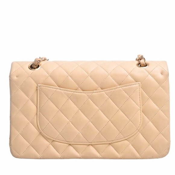 CHANEL Leather Matelasse Coco Mark W Flap Chain Shoulder Bag Beige Women's - Picture 2 of 10
